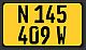 number plate 305x165
